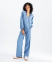 Pantalon large en Lyocell avec ceinture élastique femme